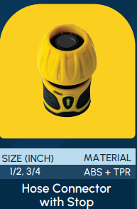 Hose connector with stop